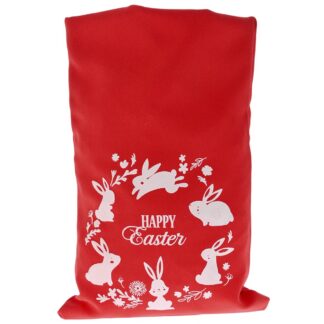 ΠΟΥΓΚΙ ΜΙΝΙΜΑΤ HAPPY EASTER BUNNIES ΚΟΚΚΙΝΟ 20cmX30cm
