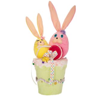 ΠΡΑΣΙΝΟ ΥΦΑΣΜΑΤΙΝΟ ΚΑΛΑΘΙ ΜΕ ΠΟΛΥΧΡΩΜΑ ΜΕ 2 ΛΑΓΟΥΔΑΚΙΑ 22Χ24Χ60ΕΚ ΜΕ (macaron)