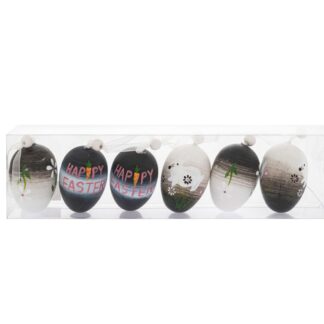 ΣΕΤ 6 ΜΑΥΡΟ-ΓΚΡΙ ΠΛΑΣΤΙΚΑ ΑΥΓΑ 6ΕΚ